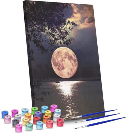 Rubye® Schilderen op nummer Volle Maan - Inclusief verf en penselen - 40x50cm