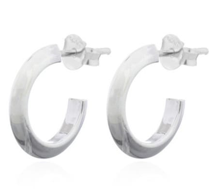 Joy|S - Zilveren oorbellen - oorringen stud - 16 mm / 3 mm
