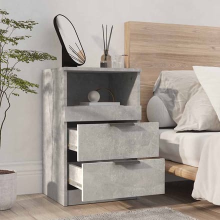 vidaXL - Nachtkastjes - Betongrijs - Medium - Engineered - wood