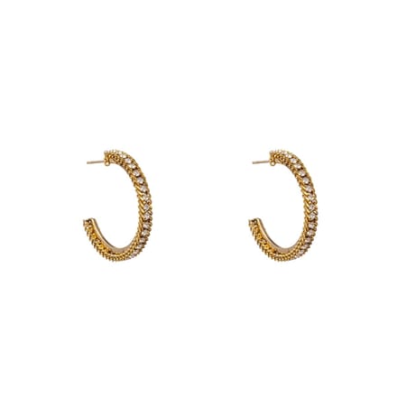 Go Dutch Label Oorringen roped sparkle rondje Goud