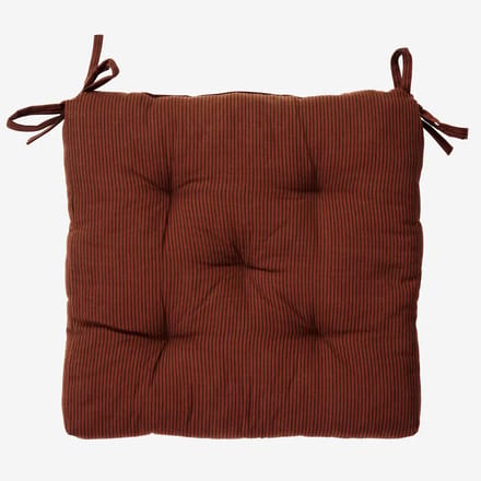 Madam Stoltz - stoelkussen 45x45cm - 100% katoen - rood gestreept