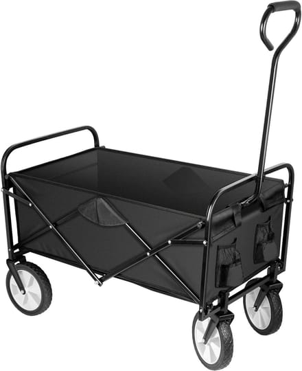Opvouwbare Tuinwagen - Rollend en Stevig - Zwart