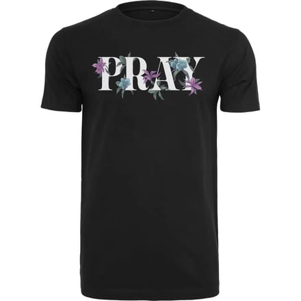 Mister Tee - Flower Pray Heren T-shirt - XS - Zwart
