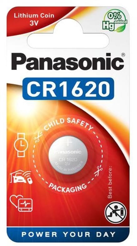 Batterij panasonic knoop cr1620 lithium 1 - ZILVER