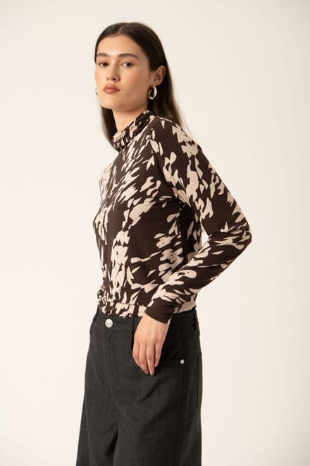T-shirt met lange mouwen SLHanadi Regular fit brown