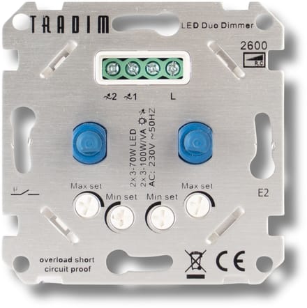 2600 LED Duo Muurdimmer Instapmodel | 2x 3-100W
