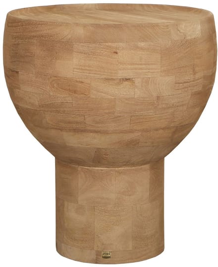 PTMD Erno Natural Mango Wood Sidetable On Base Round