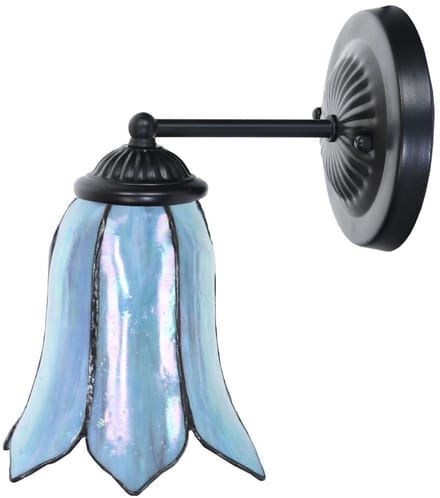 Tiffany wandlamp zwart met Gentian Blue - Art Deco Trade