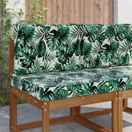 vidaXL - Buitenbankkussen - Polyester - Bladpatroon - 60 - x - 60 - cm - Bladpatroon