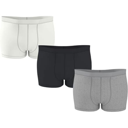 ESMARA MEN Set van 3 heren boxers, plus size (Zwart/grijs/wit, 3XL)