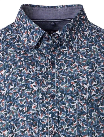 blauw geprint modern Casa Moda casual fit overhemd