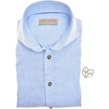 John Miller Overhemd Luxury Pure Linen Licht Blauw / male