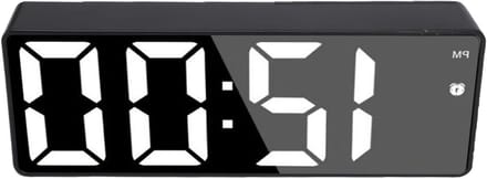 Digitale Spiegelwekker - Slimme Klok - Wakker Worden - Stembediening - Groot Display - Zwart