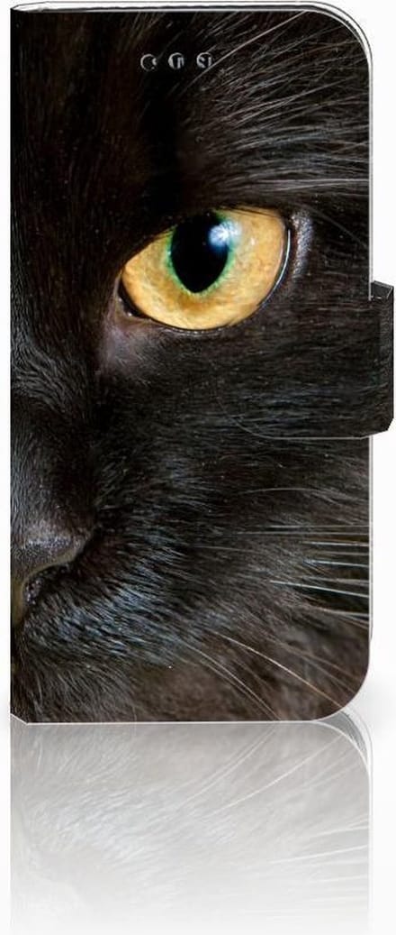 Samsung Galaxy A3 2017 Telefoonhoesje met Pasjes Zwarte Kat