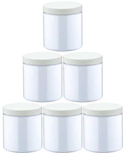 Scrubzout Perzik 300 gram - Pot met witte deksel - set van 6 stuks - Hydraterende Lichaamsscrub