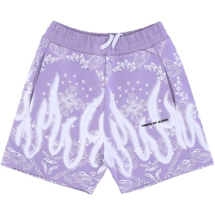 Heren trainingsbroek met bandanaprint short paars