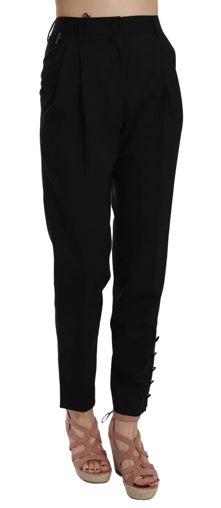 Dolce & Gabbana Korte geplooide broek met knopen voor dames