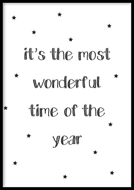 Poster Wonderful Time - 50x70cm - Kerst Poster