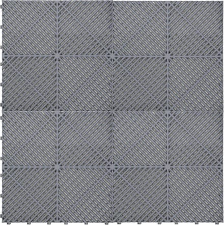 Geventileerde kliktegels - grijs - 3,2m x 6m - antislip
