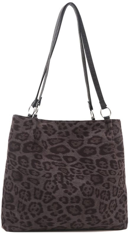 Schoudertas Leopard - Grijs | 33 x 26 x 10 cm | Polyester/PU Leder | Fashion Favorite