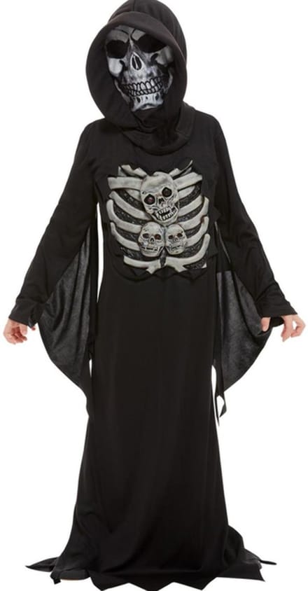 Smiffys - Skeleton Reaper Kinder Kostuum - Kids tm 12 jaar - Zwart