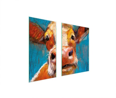 TMK ArtDeko Serie - Snijplank - Glas - 75x52 cm - Koe Motief