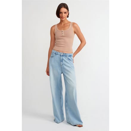 Mouwloze Slim-fit Jersey Blouse