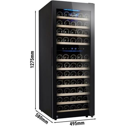 GGM Gastro Weinkühlschrank - 2 Klimazonen - 200 Liter - max. 73 Flaschen