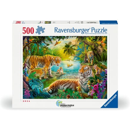 Ravensburger puzzel tijgers in de oase - 500 stukjes puzzel.