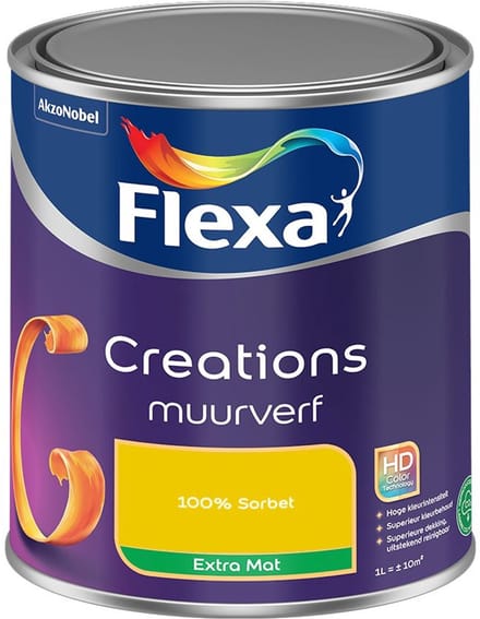 Flexa - Creations Muurverf Extra Mat - 100% Sorbet - Mengverf - 1 L