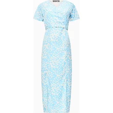 French Connection Aimee Wrap Ss Dress Cornflower / Ecru Größe: 8 | Midikleider Outlet | Damen | Braun