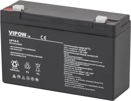 Vipow Serie - Gelaccu - 6V - 12Ah - Onderhoudsvrij