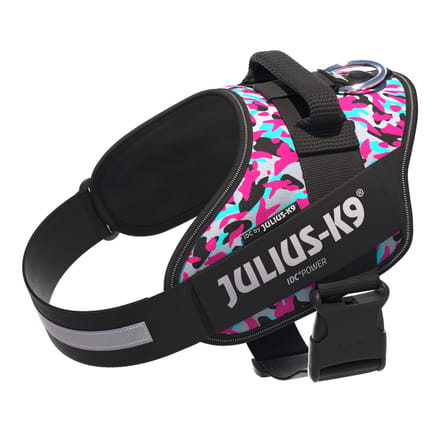 Julius-K9 IDC Krachtharnas Roze & Grijs Grootte M: Borstomvang 58 - 76 cm Hond
