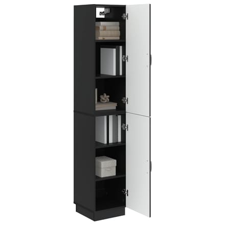 vidaXL - Kast - Set - 2 - st - Zwart - Bewerkt - hout