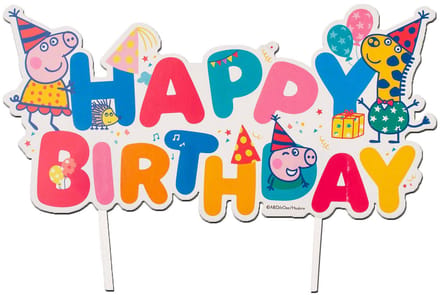 DEKORA - Taarttopper Peppa Pig Happy Birthday 17 cm