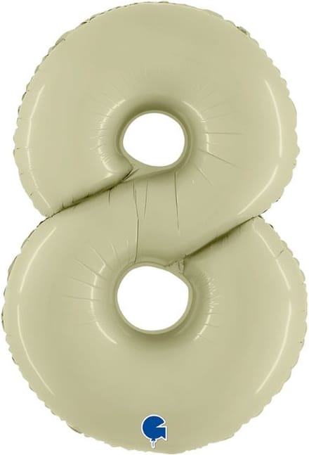 Folieballon Cijfer 8 Satin Olive green - 100 cm
