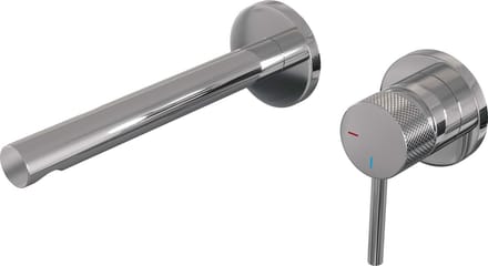 Brauer Chrome Carving - Wastafelkraan - Inbouw - Glans Chroom - 1 Greeps - Model A1 - Rechte Uitloop & Rozetten