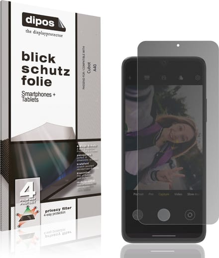 dipos – Matte Privacy Screenprotector geschikt voor Cubot A40 | Anti-Spy Beschermfolie