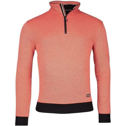 Baileys Trui Sweatshirt Half Zip 2-Tone Oxford Doubleface Jacquard Interlock Coral / male