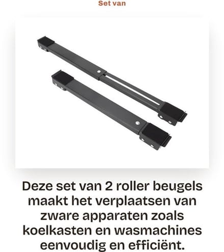 Appliance Roller Sterke Draagcapaciteit - Mobiele Beugel - 2 Sets Tools - Niet-slipkussen - Duurzaam - Ondersteuningsfunctie - Verhuisroller