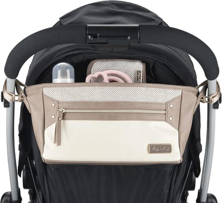 Verstelbare Kinderwagen Caddy – Kinderwagen Organizer met Ingebouwde Vakken en Verstelbare Riemen