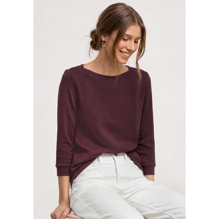 Shirt met 3/4-mouwen en een boothals
