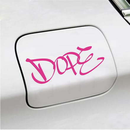 Bumpersticker - Dope - 7 X 18 - Roze