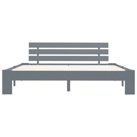 vidaXL - Bedframe - met - hoofdbord - massief - grenenhout - grijs - 160x200 - cm