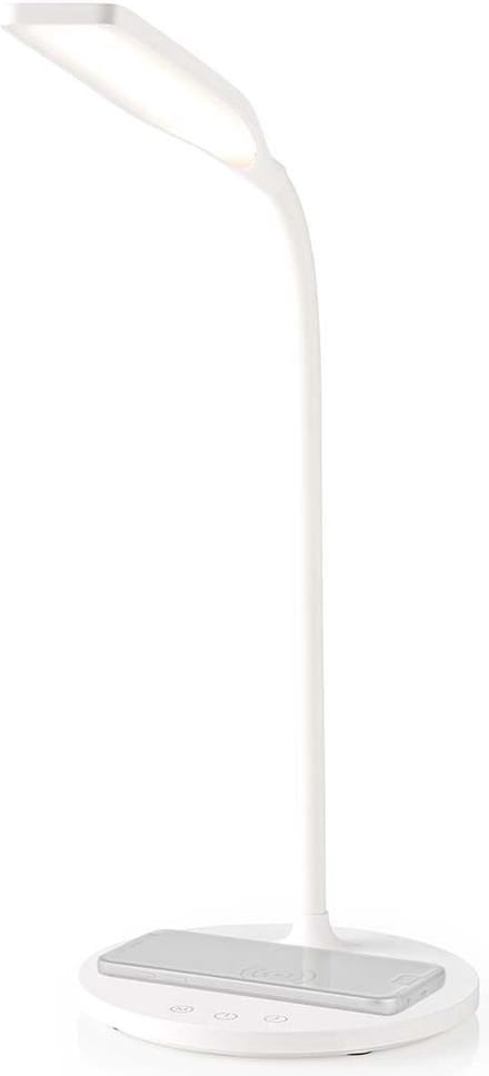 Nedis Bureaulamp met Draadloze Oplader – LED – Touch Dimbaar – Leeslampje – Wit