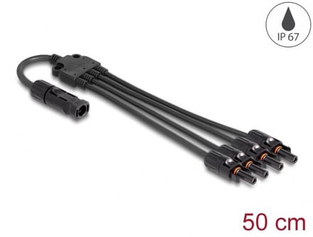 Delock DL4 Solar Splitter Cable 1 x male to 4 x female 50 cm black