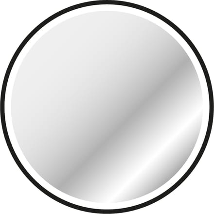 Miroir salle de bain ROND avec éclairage LED et contour noir - Diam 50cm