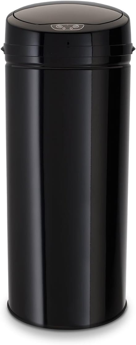 Dustbin with Sensor Touchless Electric Trash Can - Infrared Motion Sensor - 42 Liter Capacity - Black Stainless Steel