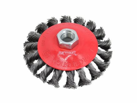AWTOOLS AW55136 - Draadborstel - 115mm - Conische Vorm - Gespleten Staal