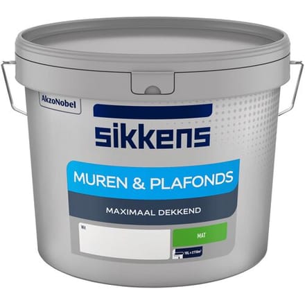 Sikkens Muren En Plafonds Muurverf - Mat - Wit - 10l